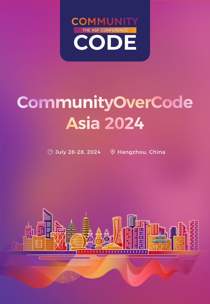 Community Over Code Asia is taking place in Hangzhou, China July 26-28, 2024. Not sure what to expect? Check out the highlights from last year's event: bit.ly/4bCIBG3 When you're ready to register, visit bit.ly/3JGBzDU #CommunityOverCode #opensource