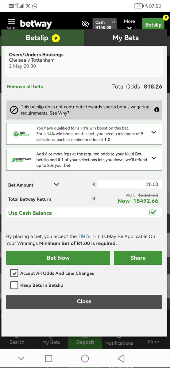 Gibela sambe, punters failed me yesterday, I'ma punter this one myself ne Betway. Tap here to copy my bet or search for this booking code in the Multi Bet betslip  betway.co.za/bookabet/X716B…

Code X716B46A2