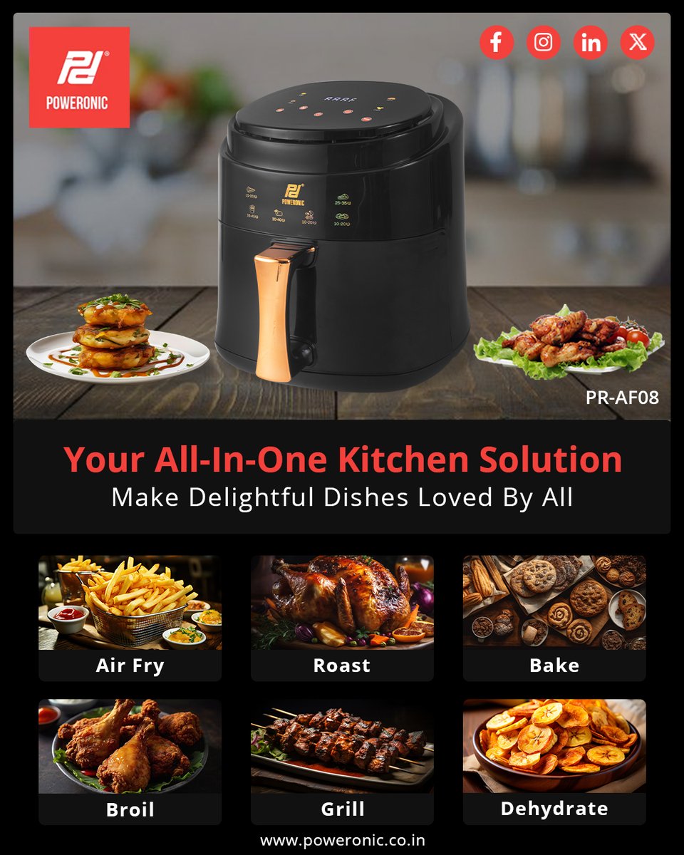 Try it today and taste the difference!

#Poweronic #Poweronicindia #Poweronicdelhi #Poweronicappliances #Homeappliances #Kitchenappliances #Appliances #Airfryer #AirFryerMagic #Viralpost #Trendingnow #Explorefeed #airfryercooking #airfryers #poweronicproducts #AirFryerRecipes
