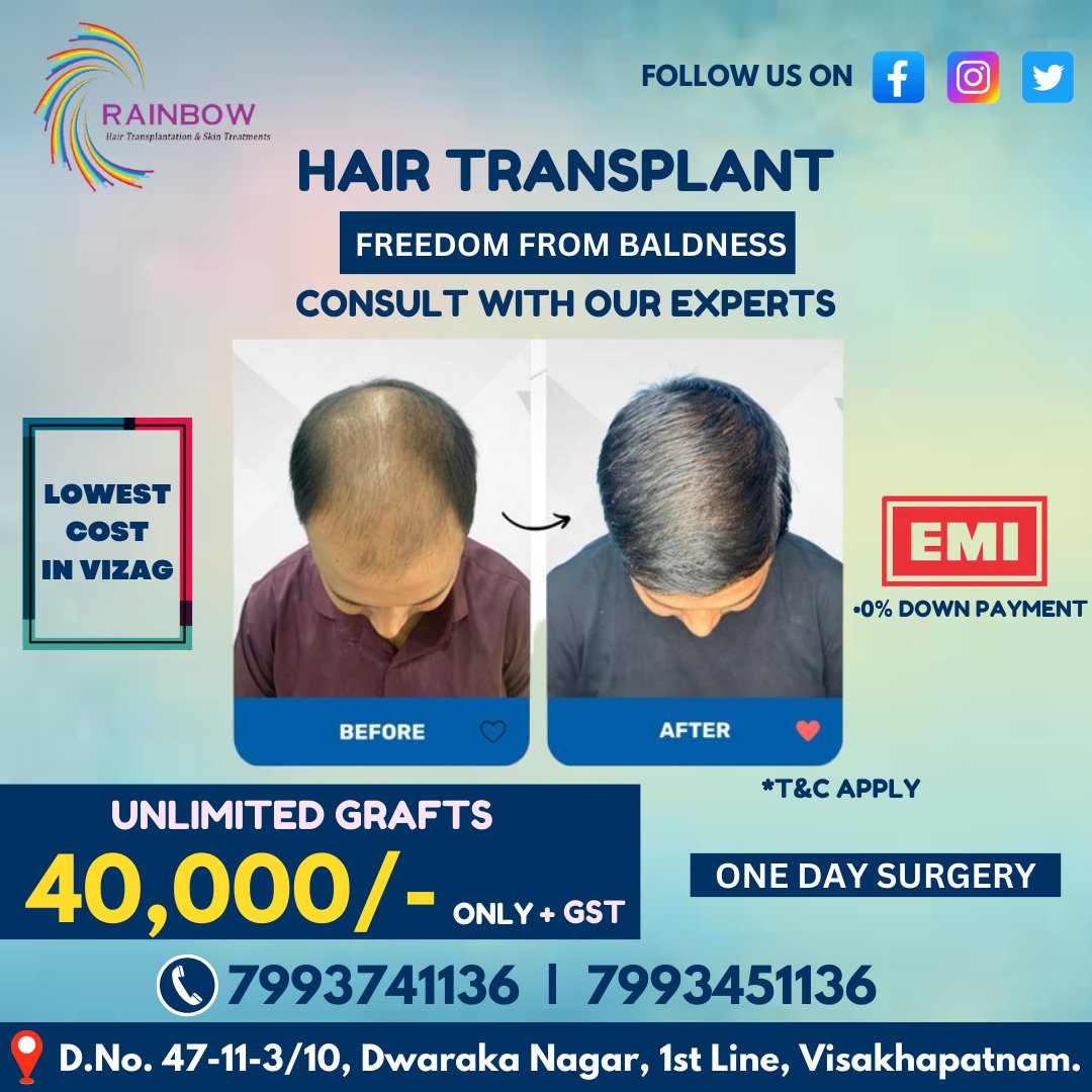 Our innovative approach not only restores your hair but also offers vibrant, colorful options to express your unique style.

Visit or call on 7993451136/7993741136

#hairtransplant #hair #haircare #hairtreatment #hairrestoration #hairclinic #hairreplacement #hairregrowth #hair