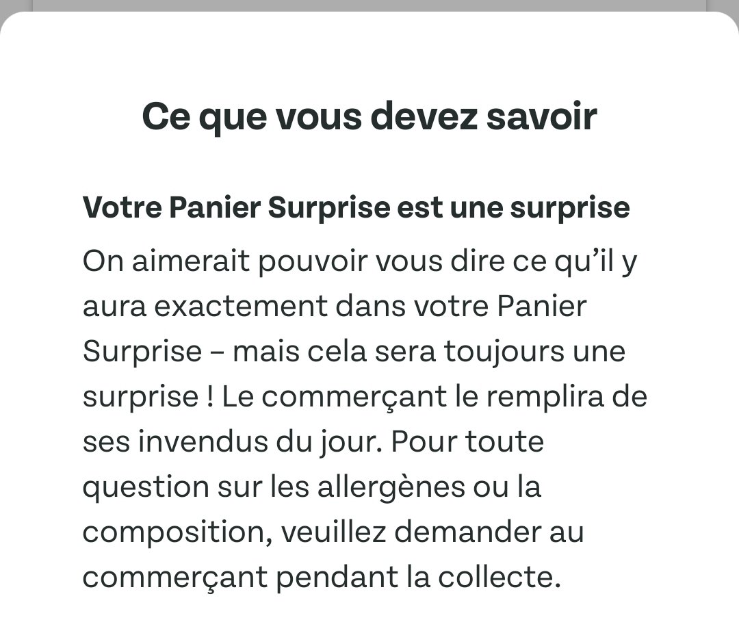 Merci @TooGoodToGo pour ces précisions, sans vous je n'aurais pas compris le concept de panier surprise...