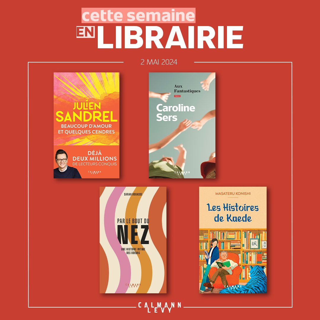 📚 Cette semaine, découvrez #enlibrairie 'Beaucoup d'amour et quelques cendres' de @juliensandrel, 'Aux fantastiques' de Caroline Sers, 'Par le bout du nez' de Sarah Bouasse ainsi que 'Les Histoires de Kaede' de Masateru Konishi ! ➡️ + d'infos : brnw.ch/21wJnO1