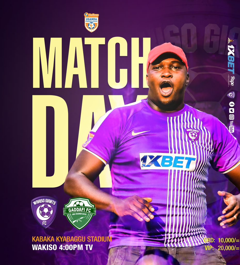 It’s a Match Day, COME ON YOU SHARKS 🦈 #PrideOfWakiso #WeAreThePurpleSharks @1xBet_Eng #WAKGAD