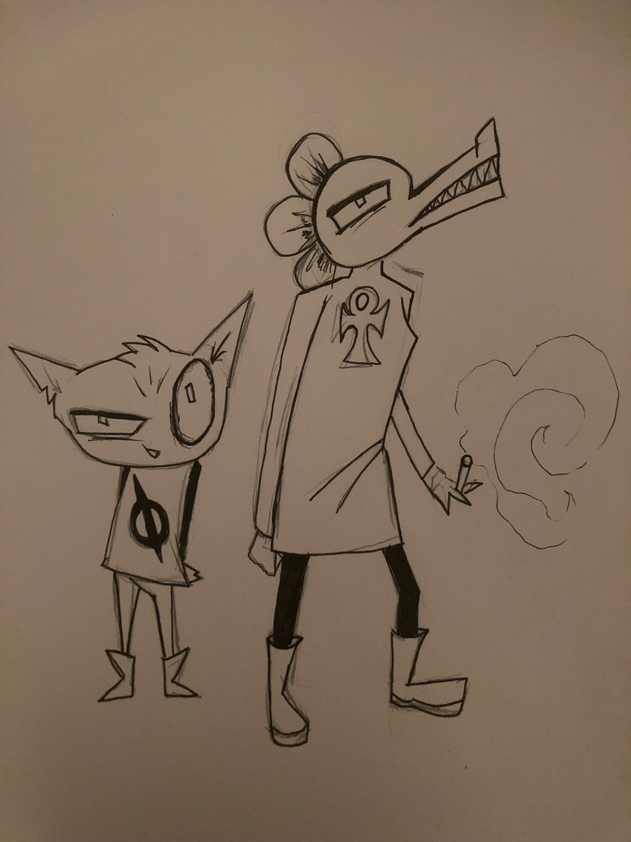 Mae and Bea in the Jhonen Vasquez style (he made Invader Zim)