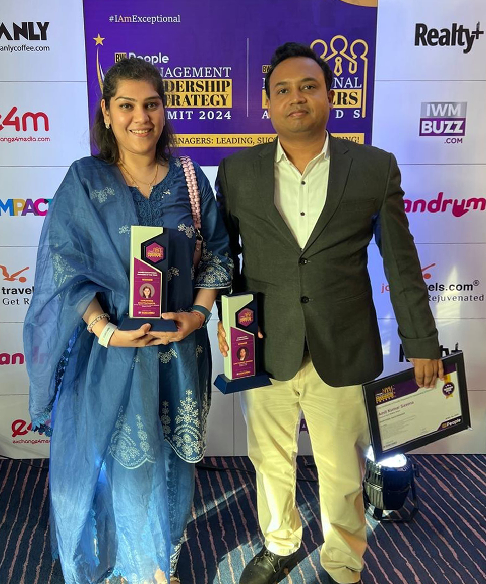 A huge congratulations to our outstanding team members, Tanushree Bhattacharya and Amit Kumar Saxena, for clinching the titles of Women Exceptional Manager of the Year and Exceptional Sales Manager 2024, respectively, awarded by @BW People.in 🏆 #BatterySmart