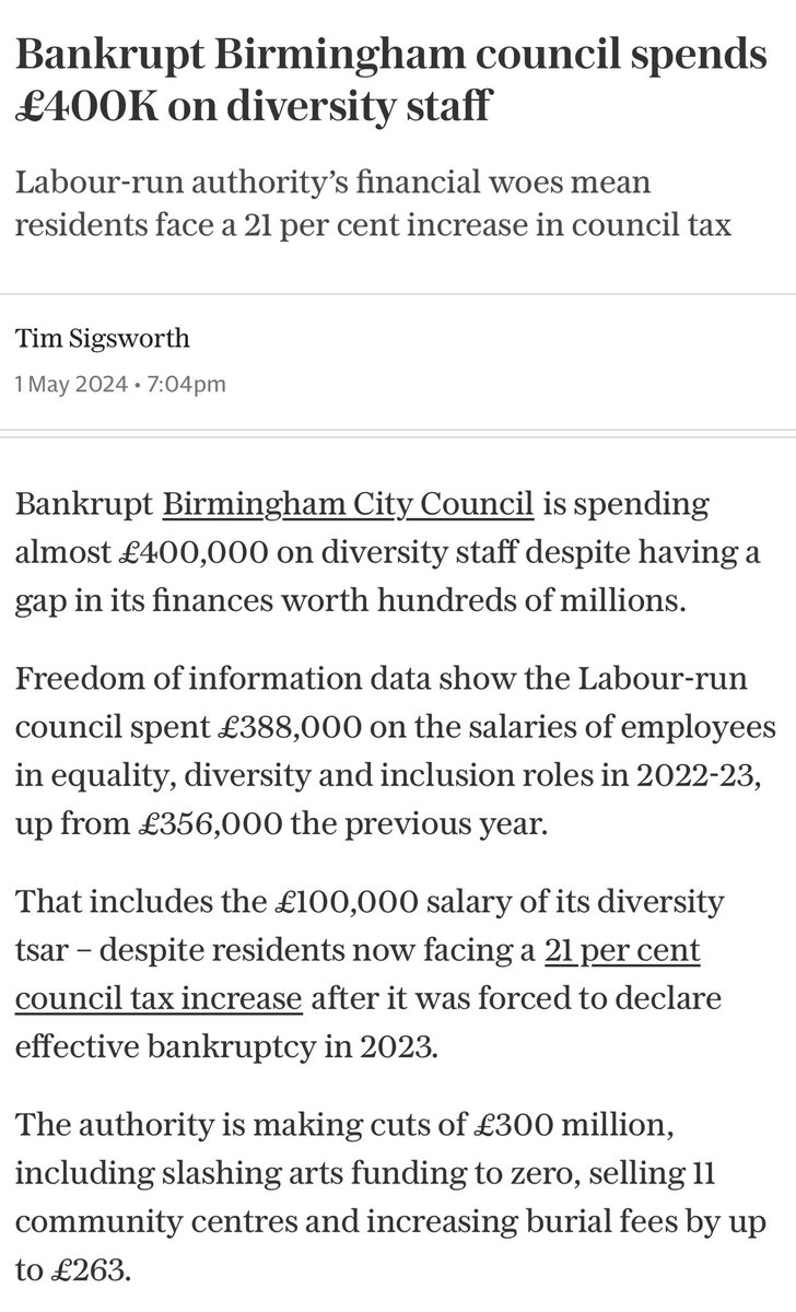 This should serve a warning to anyone voting Labour Hundreds of millions in debt you taxes rising no public services but hey you can have equality and inclusion while you descend into a third world shithole under a socialist dictatorship.