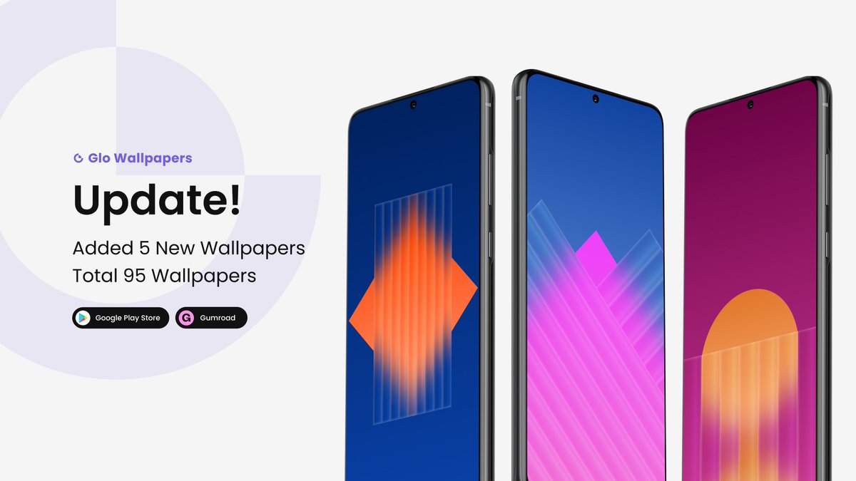 #GloWallpapers - Update & Giveaway! ✨ • Added 5 New Wallpapers • Total 95 Wallpapers Like & repost to enter and 5 lucky winners will Glo Wallpaeprs for FREE! (Ends on 6 May) Get Glo Wallpapers now! Android: play.google.com/store/apps/det… iOS: abhishekkumarsahu.gumroad.com/l/glowall #Wallpapers