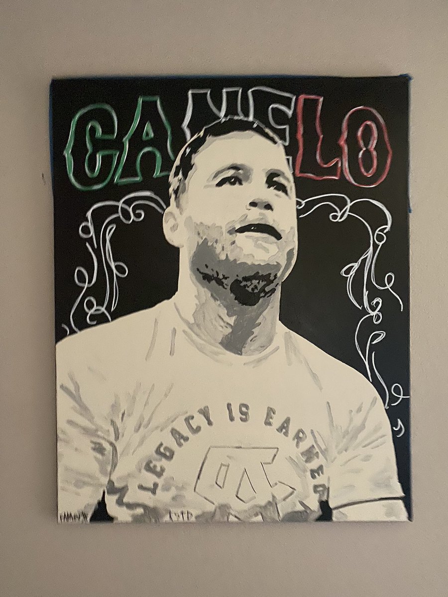 Canelo 24x30 inch acrylic painting #JohnFamousArt @Canelo