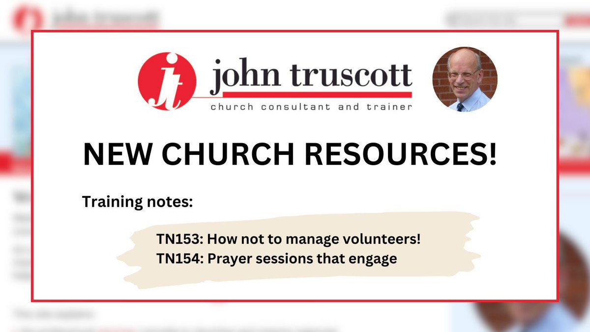 UCAN founder and church consultant John Truscott has just published two new Training Notes to his website. Find out more via buff.ly/44m2SNk 

#church #resources #free #prayer #volunteer #churchadmin #churchadministrator #churchoperations #churchmanager #operationsmanager