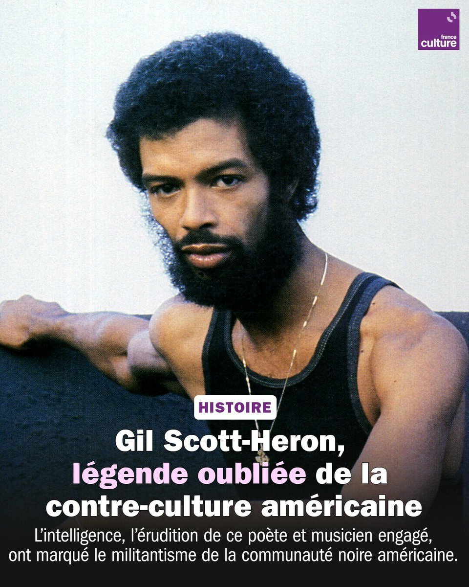 À travers ses textes mordants ou poétiques, Gil Scott-Heron dénonçait les injustices et les incohérences d’une société américaine violente et raciste. ➡️ l.franceculture.fr/Ypd