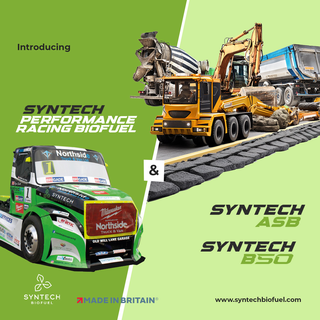 To complement Syntech ASB we now have Syntech Performance Racing Biofuel and Syntech B50.

Syntech Biofuel - Biofuel at work

Contact us - l8r.it/fH2M

#sustainable #netzero #cleanair #scope3 #civilengineering #constructionnews #renewablefuel #biofuel #reddiesel