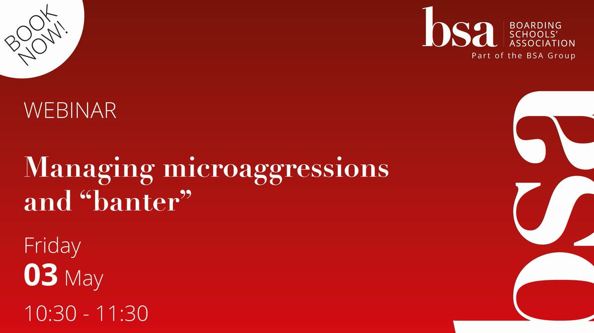 *Tomorrow* Last opportunity to join tomorrow’s Managing microaggressions and “banter” webinar, taking place between 10:30 – 11:30. Book now: ow.ly/WJ5h50RqxrI