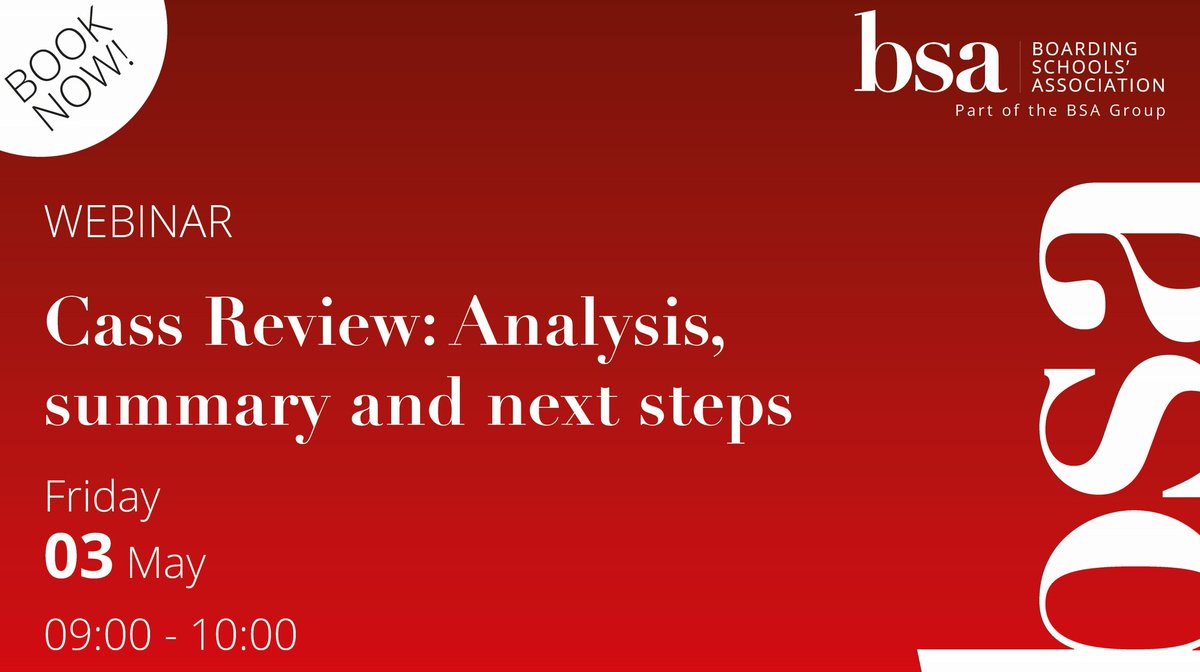 Tomorrow: Last chance to join tomorrow’s ‘Cass Review: Analysis, summary and next steps’ webinar taking place between 09:00 – 10:00. Book now via ow.ly/tPsB50RqVYN