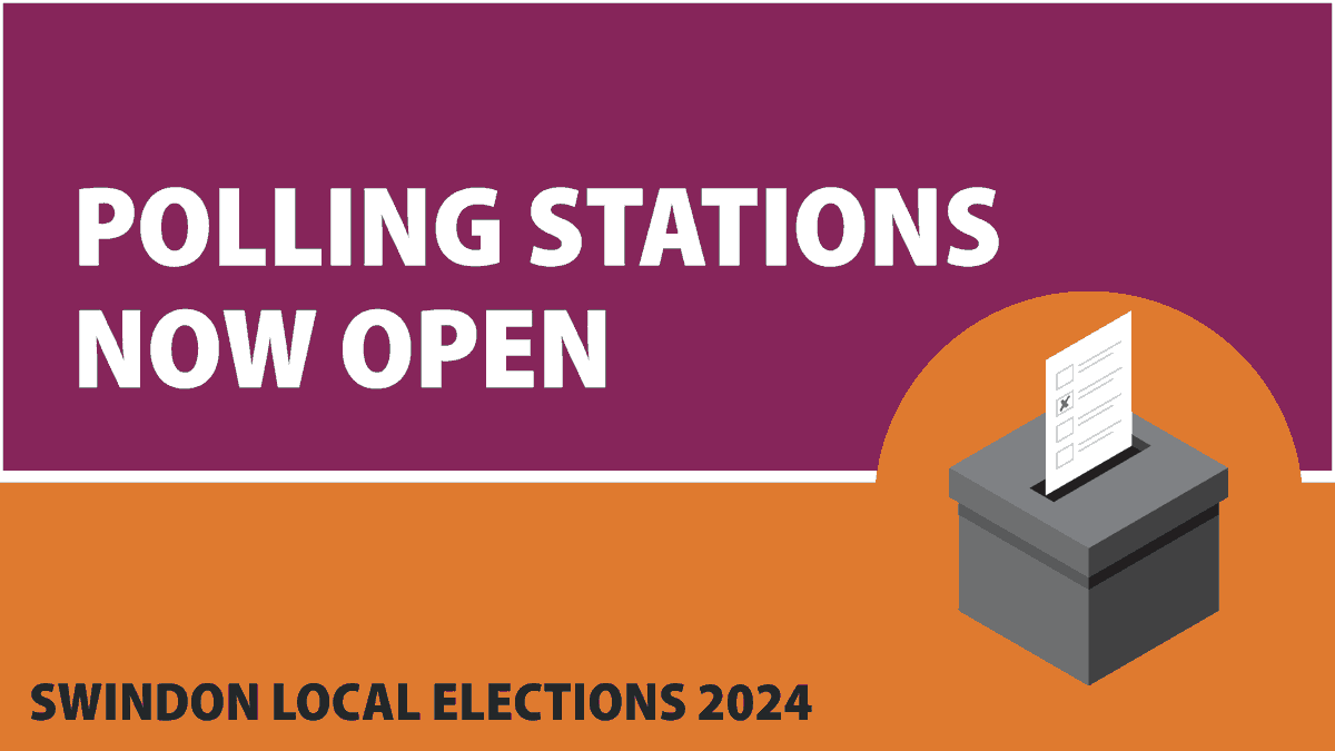 Polling stations are now open! 🎉 Remember to bring an accepted form of photo ID with you to vote: swindon.gov.uk/voterID