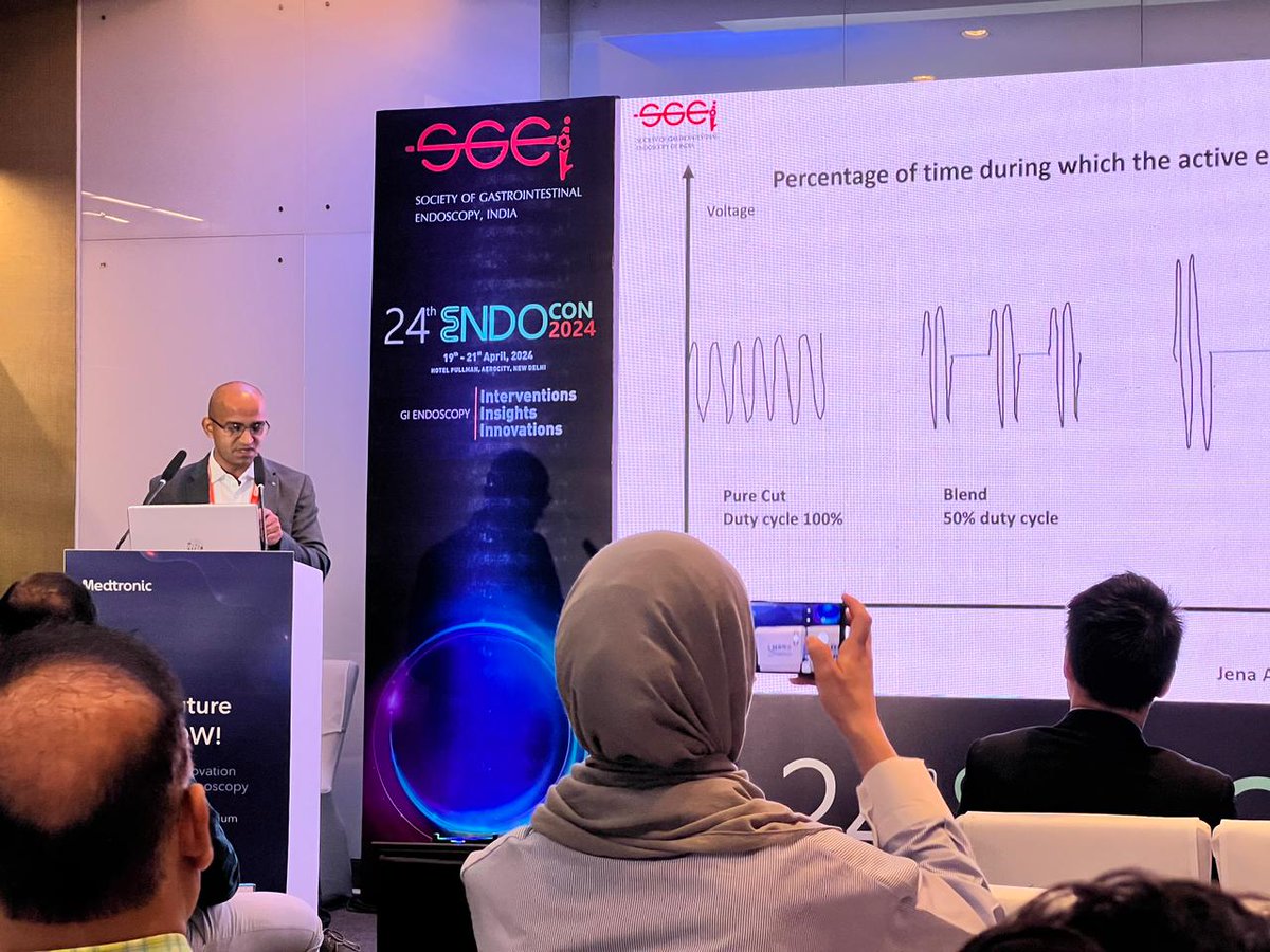 A little bit late post. Honoured to have delivered a lecture on topic which I am too much fascinated with-'Electrosurgical unit settings in third space endoscopy' at the prestigious ENDOCON 2024
