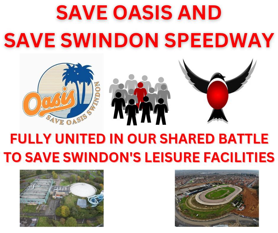 Do the right thing for Swindon & stop the 2 political parties blaming each other farce @SwindonCouncil @jimrobbins @DanielCllr @JustinTomlinson @RobertBuckland @swindonadver @BBCWiltsSport @BBCWiltshire @SaveOasis 
#SwindonNeedsSpeedway
#SaveOasis
#BuildingABetterSwindon