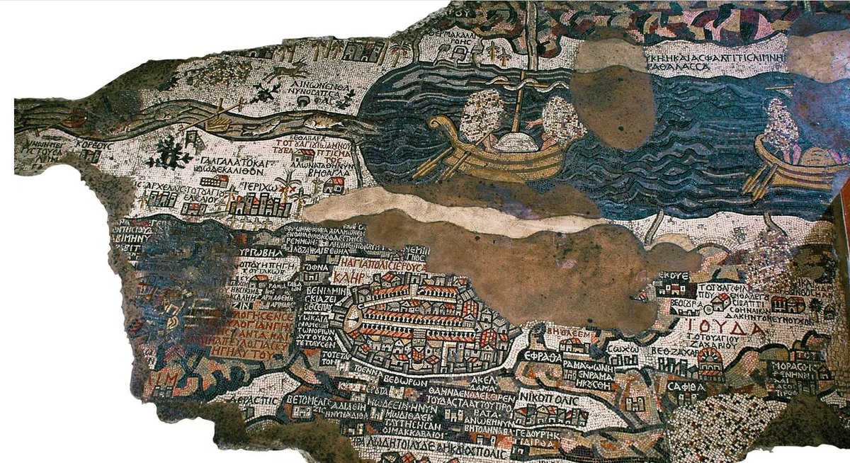 🗺️ Quel trésor ! C'est la plus ancienne #carte connu du Moyen Orient : elle date, tenez vous bien, des années 500 après Jésus Christ.

Découverte dans une #ville ottomane reculée en 1884, la carte de Madaba est à la fois un chef-d'œuvre de l'art #byzantin et un aperçu unique de…