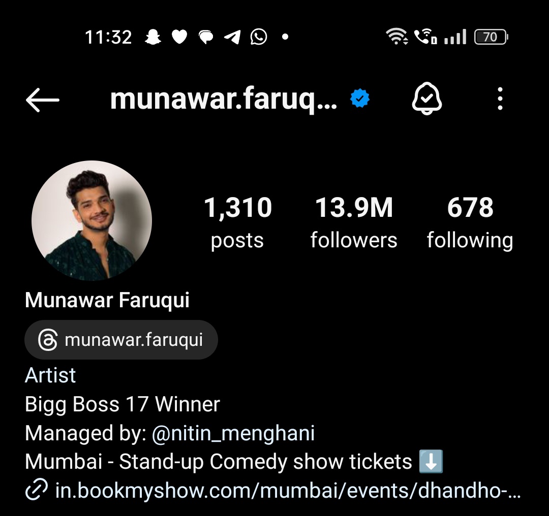 Congratulations Munawar for 13.9M + insta followers ❤️ 

#MunawarFaruqui 
#MunawarFaruqui𓃵 
#MKJW
#FirstCopy
#BB17