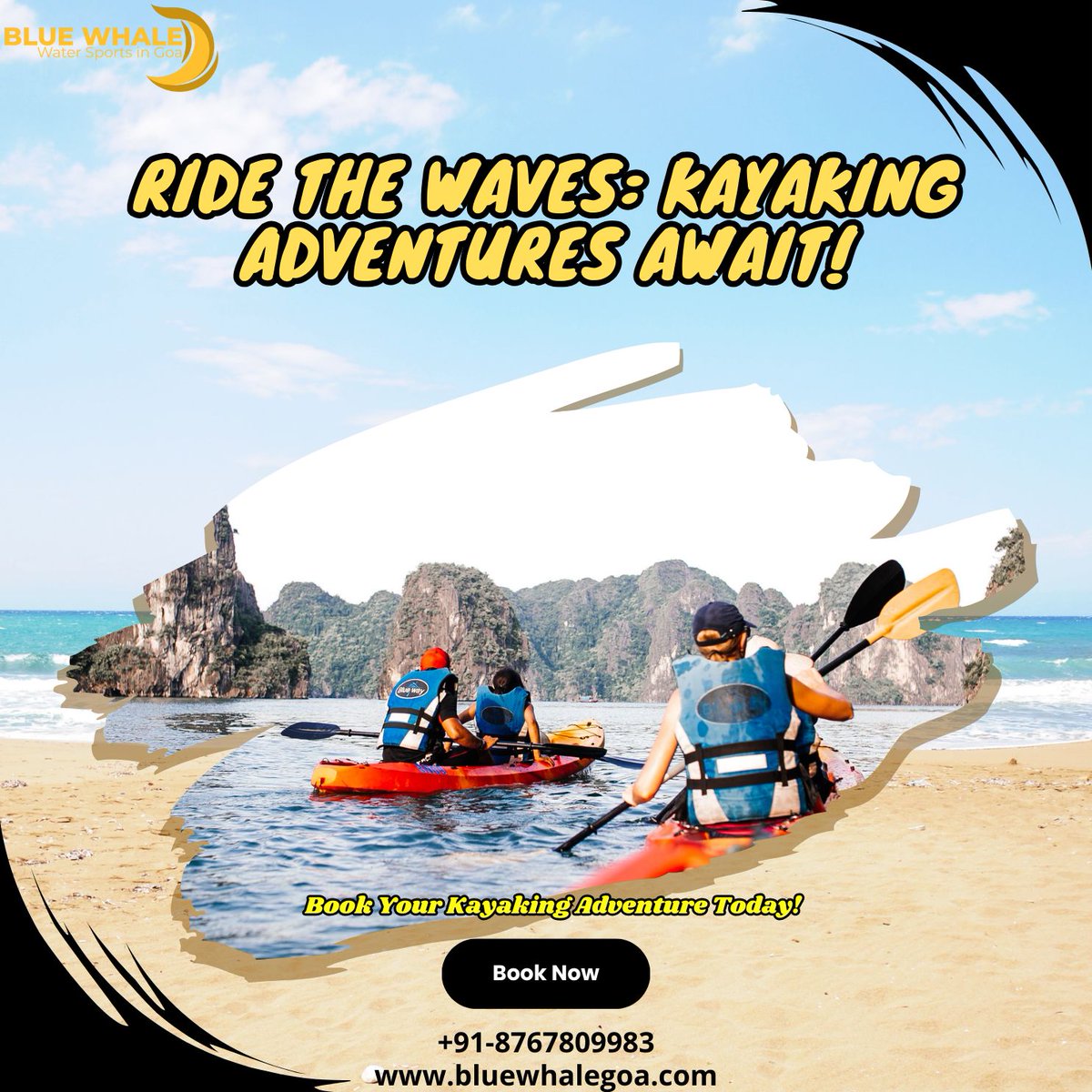 Embark on a thrilling kayaking adventure with Blue Whale Goa! 🌊 Explore Goa's waterways like never before. Book now! For bookings, contact us at: 📞 Mob: +91 8767809983  #BlueWhaleGoa #Kayaking