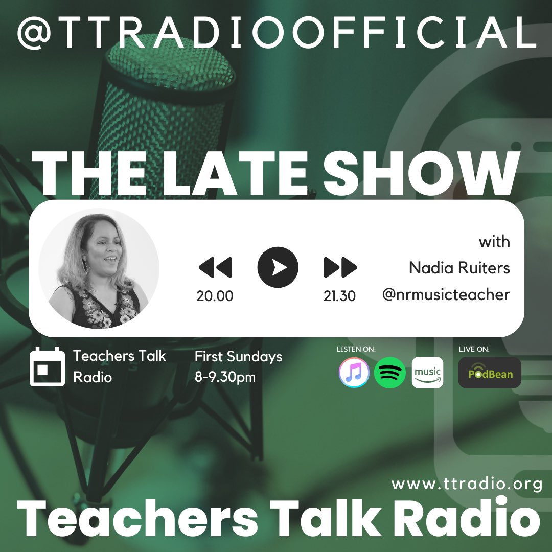 Are you ready for the late show? Topic: navigating the struggles and successes in music education Make sure you have the podbean app downloaded so you can tune in live. We would love your input too 😄 Music teachers get your comments in below ⬇️⬇️⬇️🎵 #musicteaching