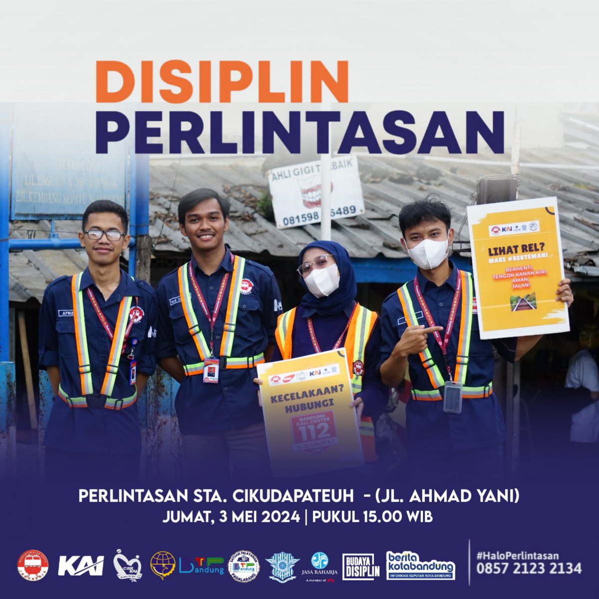 Sore hari mengedukasi di tengah Kota Bandung yuk!

Kegiatan #DisiplinPerlintasan merupakan kegiatan edukasi di Perlintasan Sebidang dan Terbuka untuk siapapun!

@KAI121 @dishub_jabar @keretaapikita @mas_didiek  @infobdg @PRFMnews  @txtdaribandung