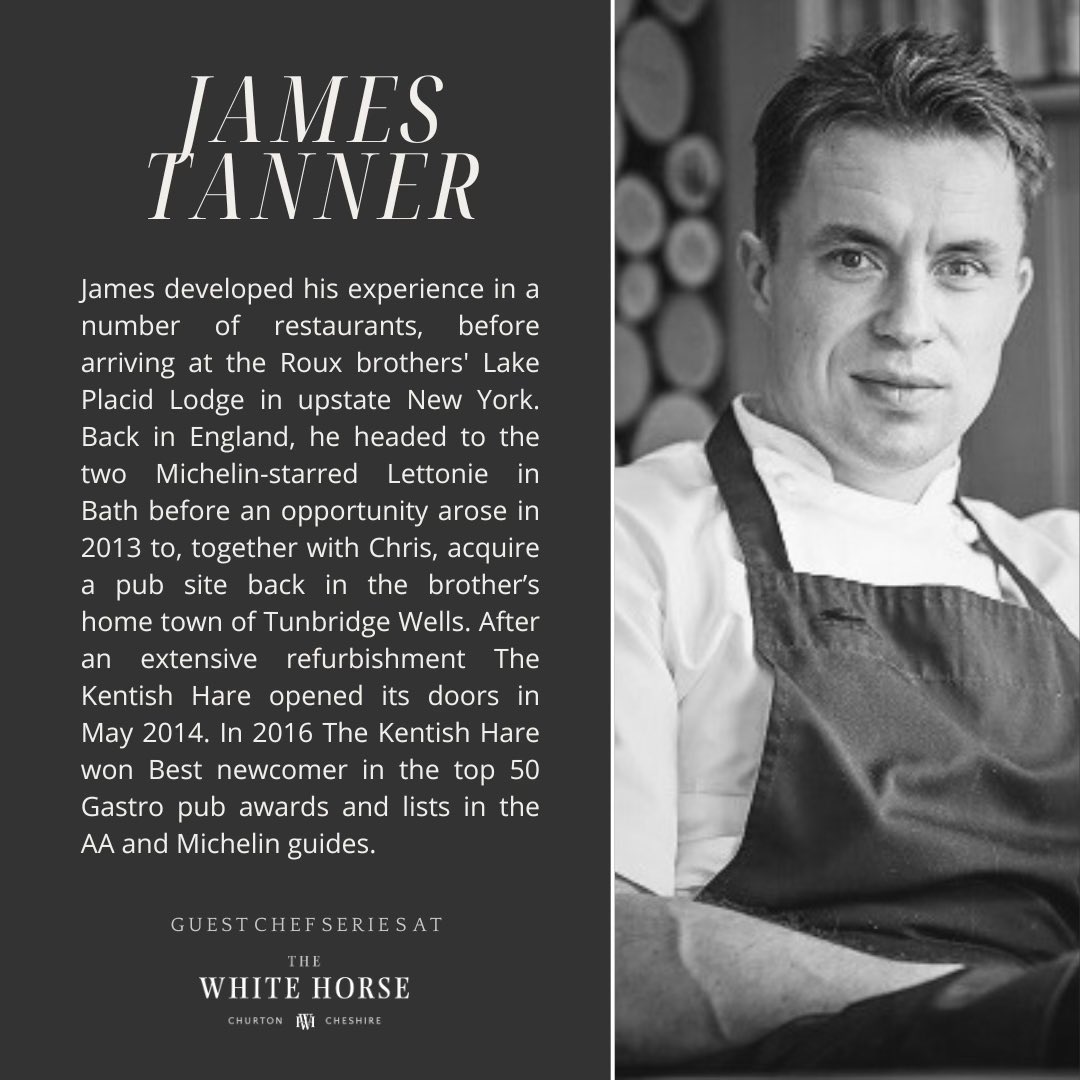 TheWhiteHorsePu's tweet photo. Gary here,
Morning!
As brothers go, they don’t get much more talented than the Tanner brothers!
I have a confession…. When I was younger James Tanner was the first “celebrity chef” I used to watch on TV & think to myself, being a chef is actually pretty cool!  James & Chris have always made cooking & being a chef look like a brilliant career. If I can get past being a bit of a fan boy on October 3rd when The Tanner brothers cook here this could prove to be one of our best events ever! 
Bookings for this open from 8pm tonight!
