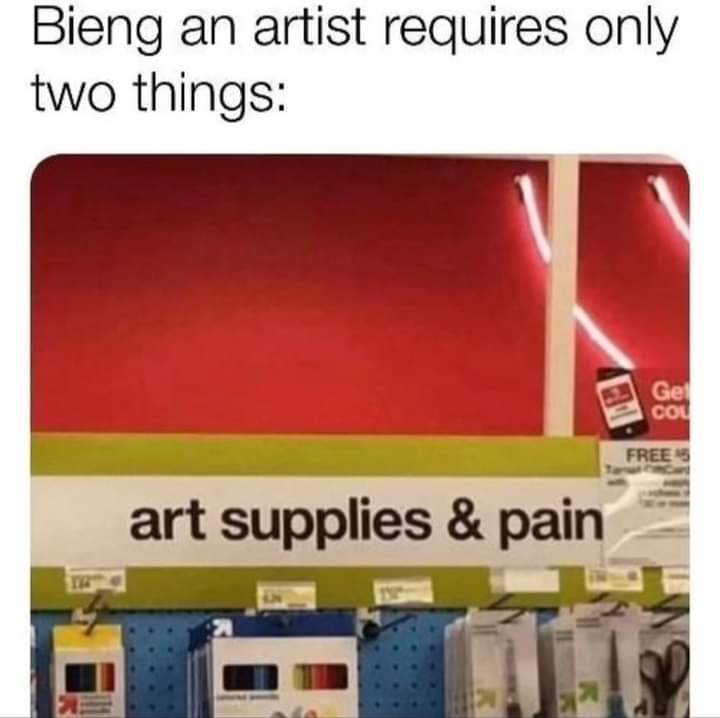 ACCURATE... 🤣🎨👨🏻‍🎨🖌️🖼️ #FunnyCauseItsTrue haha

#artistsonx #maninpaint #80skid #geek #geekart #geekartist #proudgeek #geeklife #retrogeek #artmeme #art #fun #funny #mademelaugh #laugh