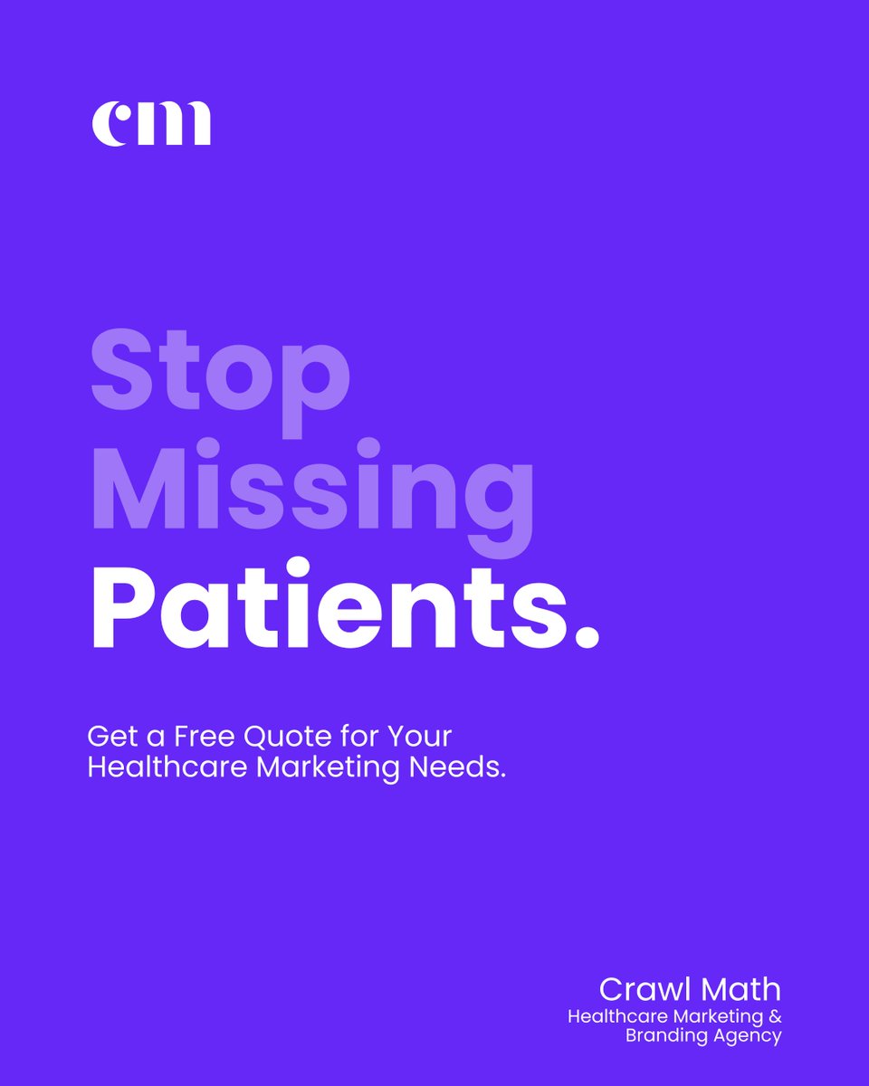 🤔 Missing out on new patients?

👉 Get a FREE Quote today & know how Crawl Math's healthcare #marketing and #branding solutions can help you to attract more patients!
.
.
#attractnewpatients #healthcaremarketingsolutions #healthcaremarketing #crawlmath #marketingsolutions