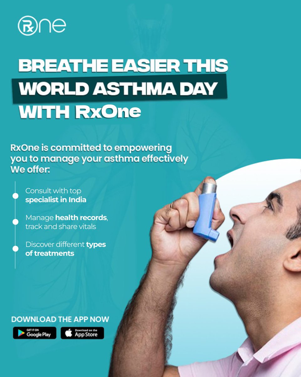 World Asthma Day is a reminder to focus on your lung health!

At RxOne, we're committed to helping you manage your asthma effectively! Download the RxOne app today!

#WorldAsthmaDay #asthma #lunghealth #RxOne #asthmaproblems #digitalhealthcare #healthcareapp #onlinedoctor #doctor