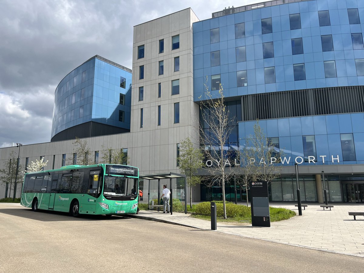 Getting the busway A service to Royal Papworth today? Please note the bus stops outside our north entrance are not in use today due to planned maintenance work on the nearby bollards. A temporary stop on Robinson Way will be in operation for services in both directions.