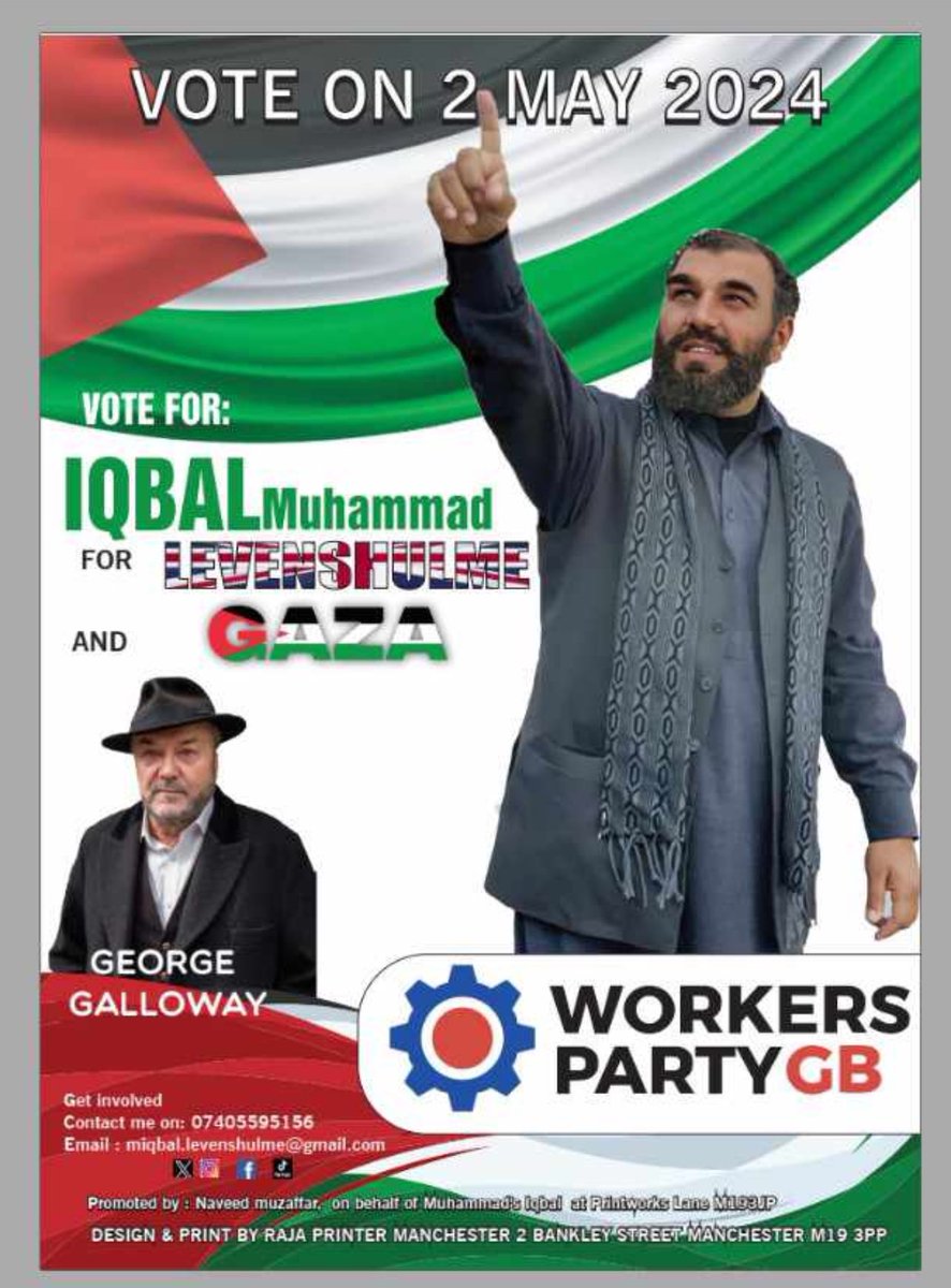 Good luck to my Friend Muhammad Iqbal to standing for the @WorkersPartyGB in Levenshulme 🗳️