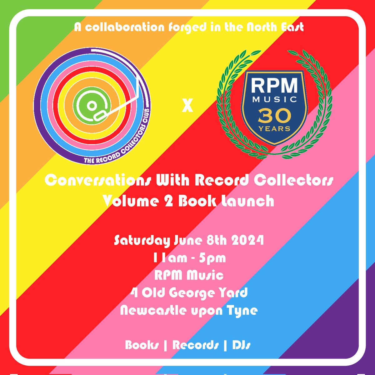 Pleased to announce the first book launch date! It's at my favourite record shop in the world @RPMMusic. Come down and buy some records, pick up a copy of the book (including preorders if you want to save on postage) and listen to some great local DJs.