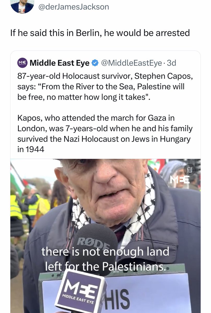 @HelmanDaniel @ecomarxi This from an old Jewish person and a holocaust survivor. There's no land left for Palestinians, they took everything. Because US was never neutral or fair. Nope. No more appeasing Israel.