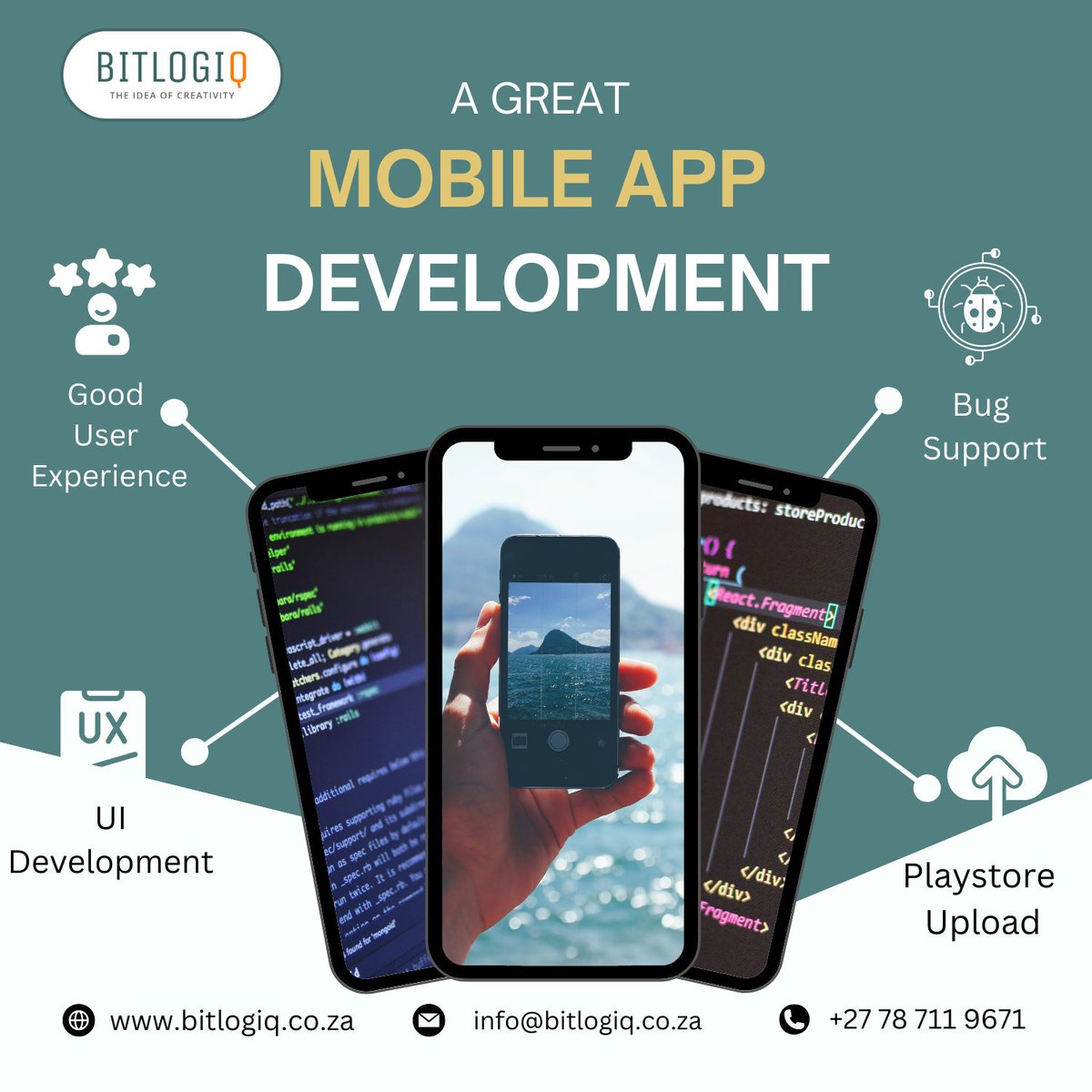 Unlocking the secrets to exceptional mobile app development📱
With a focus on delivering unparalleled user experiences and robust bug support. ✨

Visit us: bitlogiq.co.za

#uxdesign #bugsupport #Uidevelopment #bitlogiq