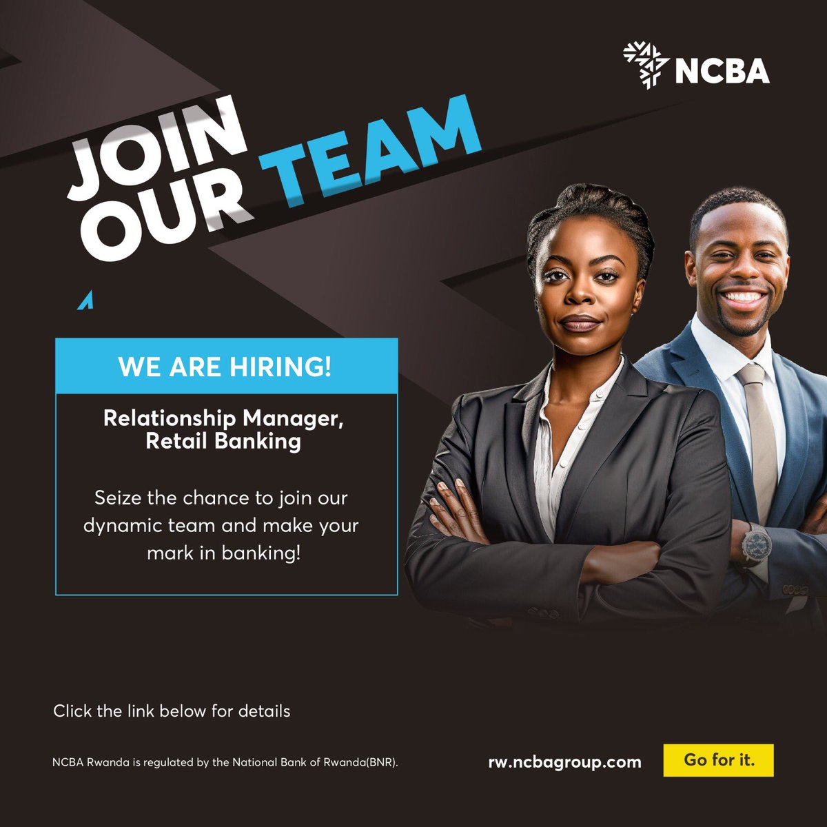 Seize the chance to become a valuable member of our incredible team and make a lasting impact in the world of banking! #JoinOurTeam 

Apply here: rw.ncbagroup.com/job-openings/