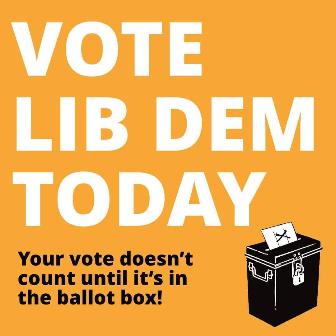 Today is Election Day. #VoteLibDems We offer Councillors who are community champions, regularly out speaking to residents and campaigning with them on issues that matter most. We work hard all year round, not just at election time 🗳️🔶