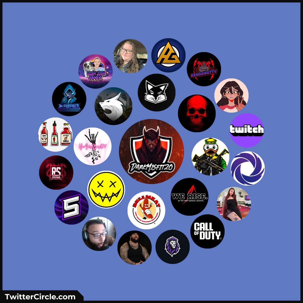 CIRCLE 1

1. @WeRiseTMGC
2. @TheMeatGaming
3. @DubbyEnergy
4. @YaGirlBrit69
5. @NEXOQUANTUM
6. @GLYTCHEnergy
7. @MentalMulisha65
8. @CantBeLikeM1ke

#TeamTMGC