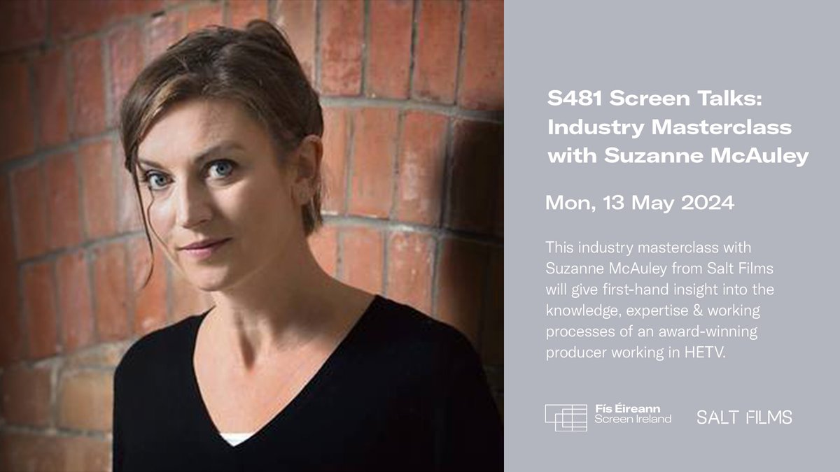 Screen Ireland (@screenireland) on Twitter photo 🎞 Screen Ireland as part of S481 Skills Development Screen Talks is delighted to present an industry masterclass with award-winning producer Suzanne McAuley moderated by <a href="/ClaireMMcCabe/">Claire Mary Mc Cabe</a>
📅 Monday, 13th May 2024, 1pm
📍 <a href="/IFI_Dub/">Irish Film Institute</a>
Learn more & register ▶ bit.ly/3UHFfLW 🎞 Screen Ireland as part of S481 Skills Development Screen Talks is delighted to present an industry masterclass with award-winning producer Suzanne McAuley moderated by <a href="/ClaireMMcCabe/">Claire Mary Mc Cabe</a>
📅 Monday, 13th May 2024, 1pm
📍 <a href="/IFI_Dub/">Irish Film Institute</a>
Learn more & register ▶ bit.ly/3UHFfLW