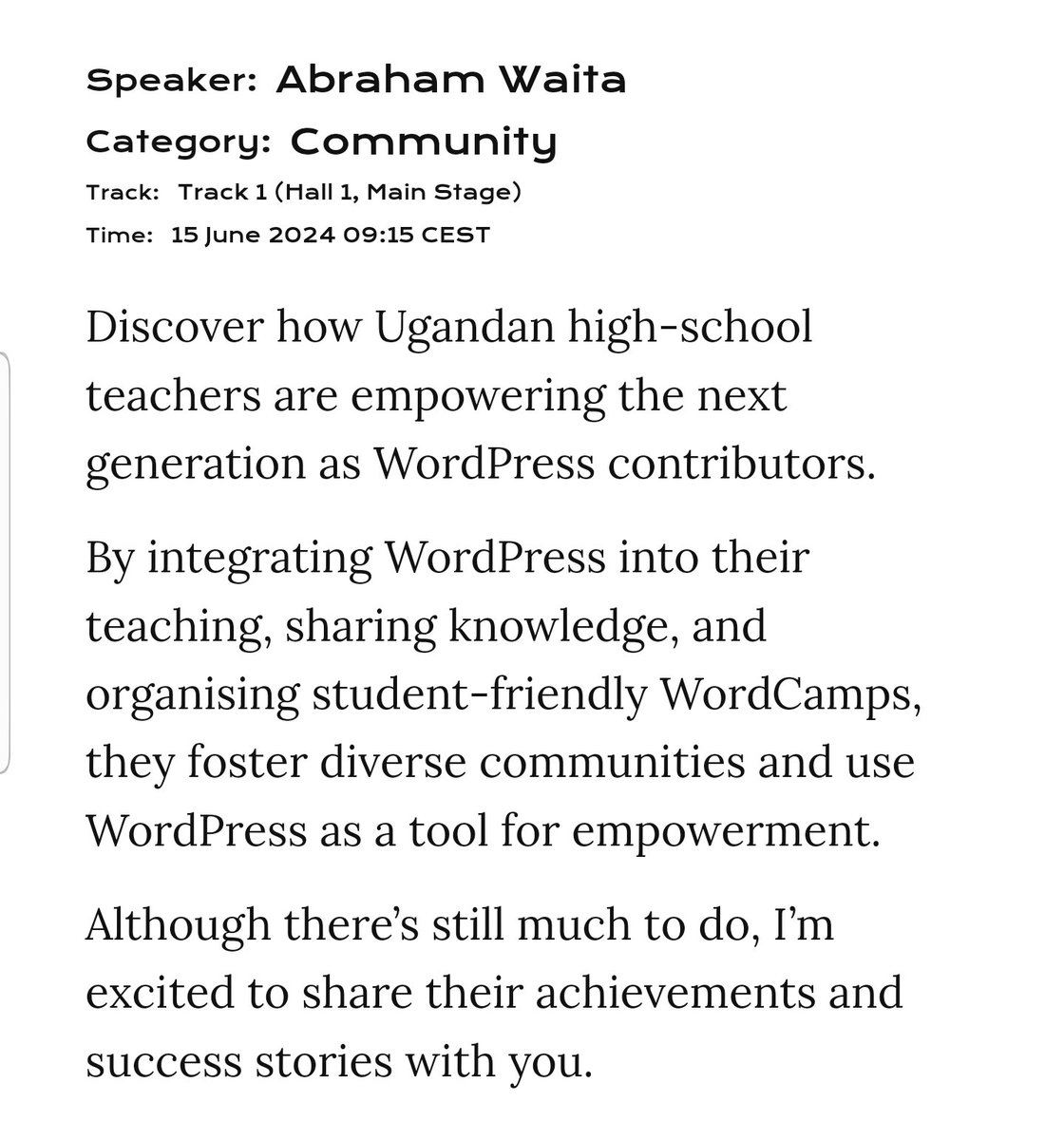 The world is watching! We are glad that our initiatives and efforts over the last 5 years will be highlighted at the upcoming @WCEurope in a talk by @ab_waitar. europe.wordcamp.org/2024/session/d… #RestlessTeachers #EachOneTeachOne