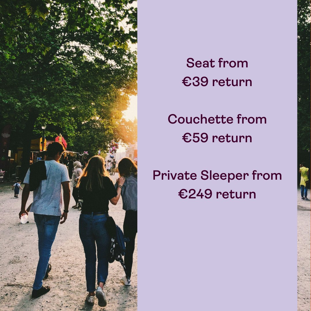 Make the most of early summer 2024 with European Sleeper! ☀️ Choose from seats starting at €39 return, couchettes at €59 return, or private compartments from €249 return! You sleep while you travel and save on hotel nights! 🚂