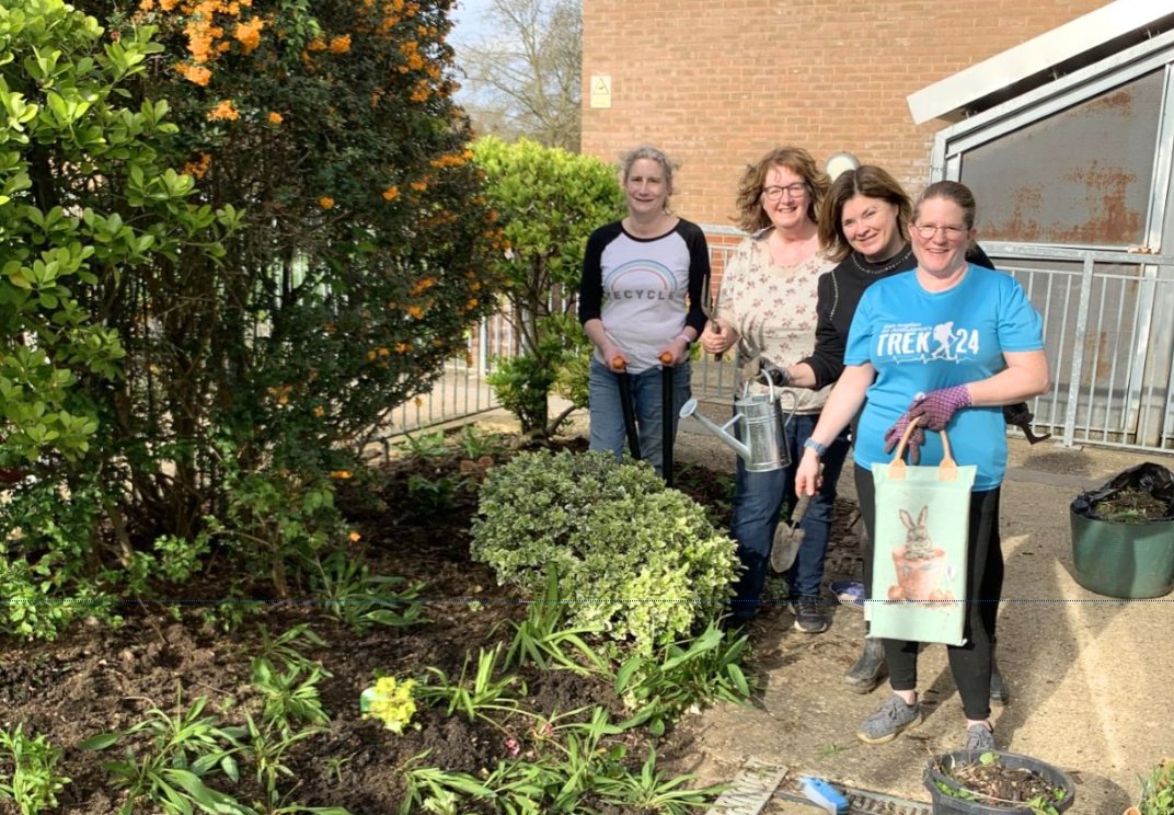 This week's #ThankYouThursday goes to our Greenspace and Biodiversity Group 💚 The group have turned an area at the New QEII Hospital into a beautiful space for patients, visitors and staff 🌱🌷🍀 Thanks to the team and to @AylettNurseries for donating some wildflower seeds!