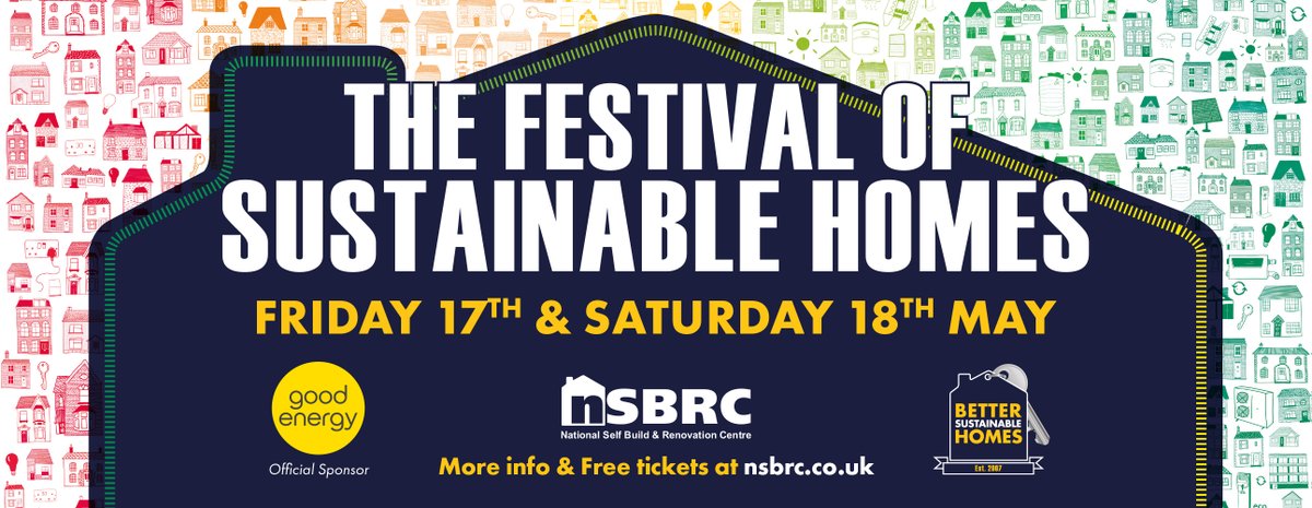 Book your free ticket now for the Festival of Sustainable Homes. This family-friendly show offers the latest advice on improving energy efficiency in new & existing homes. We'll be at Stands 159 & 160 over the 2 days, pop over for a chat. 📍#NSBRC, Swindon nsbrc.co.uk/whats-on/our-e…