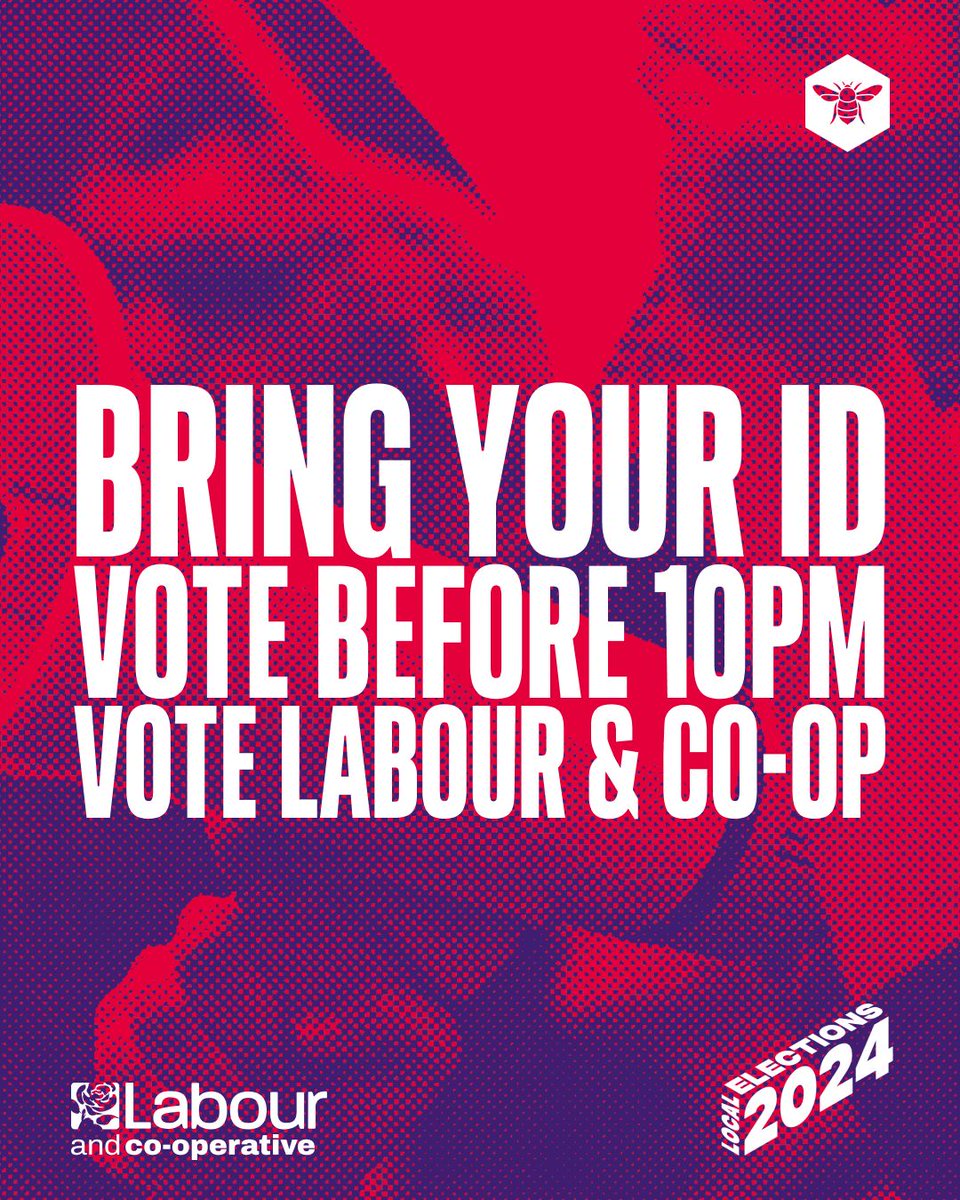 Polls are open! This is your opportunity to vote for change. Co-operators in local government will back community energy, local ownership, and co-operative growth. Just remember: 🪪 ID ⏰ 10PM 🐝 Labour & Co-operative!