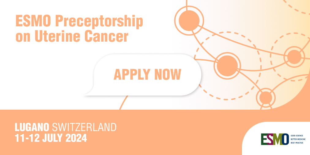 Apply now for the #ESMOPreceptorship on #UterineCancer: multidisciplinary management, standards of care, therapeutic targets and future perspectives. 🌏 Lugano (CH), 11-12 July 2024. 📍 Deadline to apply: 06 May 2024. ow.ly/9PnH50Ruofw @Ilaria_Colombo_ @CoquardRay #GynCSM