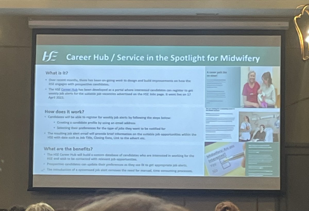 Angela Dunne announcing multiple launches today as we all celebrate #ICM2024 @NWIHP @NurMidONMSD including the Career Hub with a spotlight on Midwifery. Looking forward to exploring it more as it aims to promote opportunities within #Midwifery in Ireland 👏👏