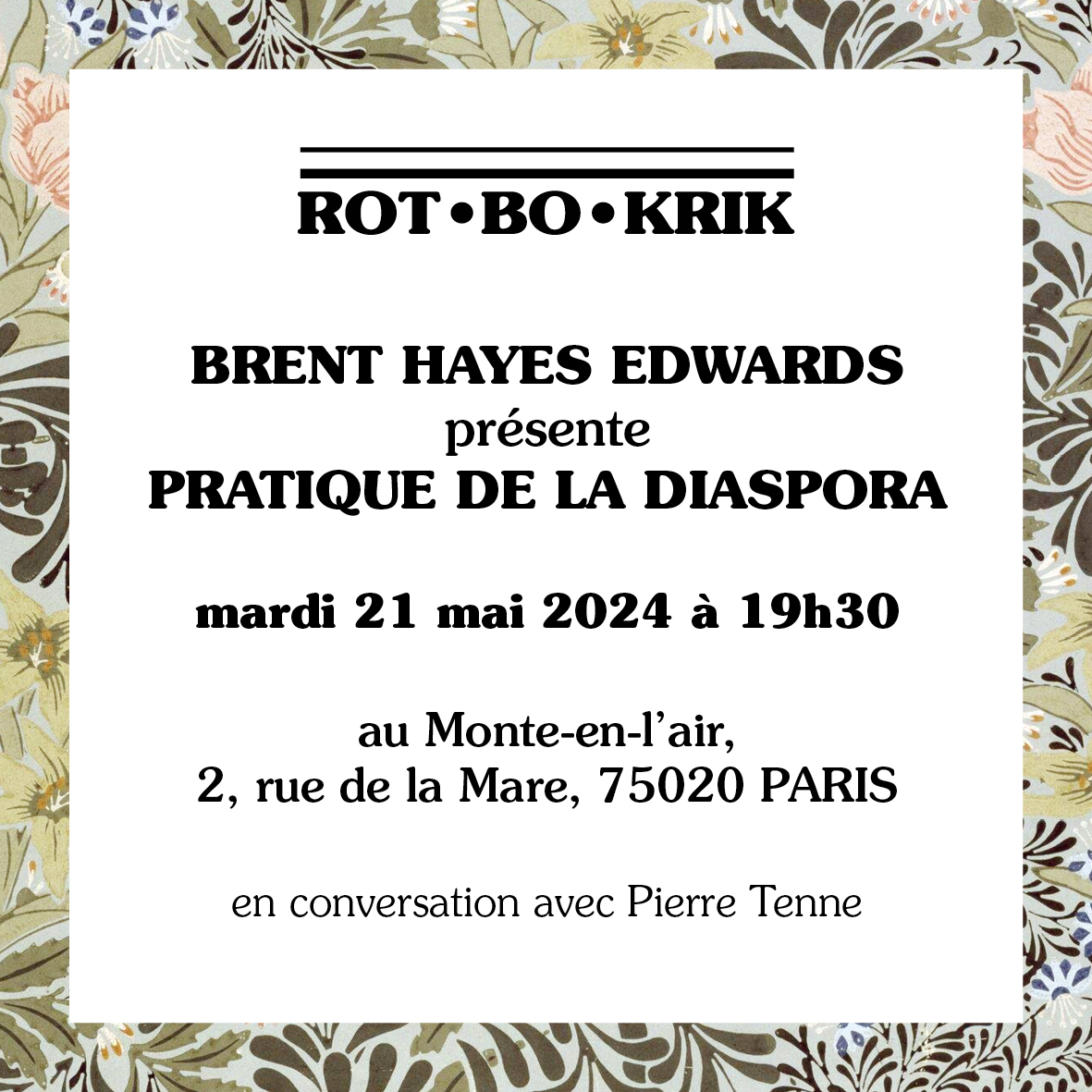 Éditions Ròt-Bò-Krik (@rotbokrik) on Twitter photo ... le 21 mai au <a href="/lemontenlair/">Le Monte-en-l'air</a> à Paris, pour une présentation en dialogue avec Pierre Tenne... ⬇︎⬇︎⬇︎ ... le 21 mai au <a href="/lemontenlair/">Le Monte-en-l'air</a> à Paris, pour une présentation en dialogue avec Pierre Tenne... ⬇︎⬇︎⬇︎