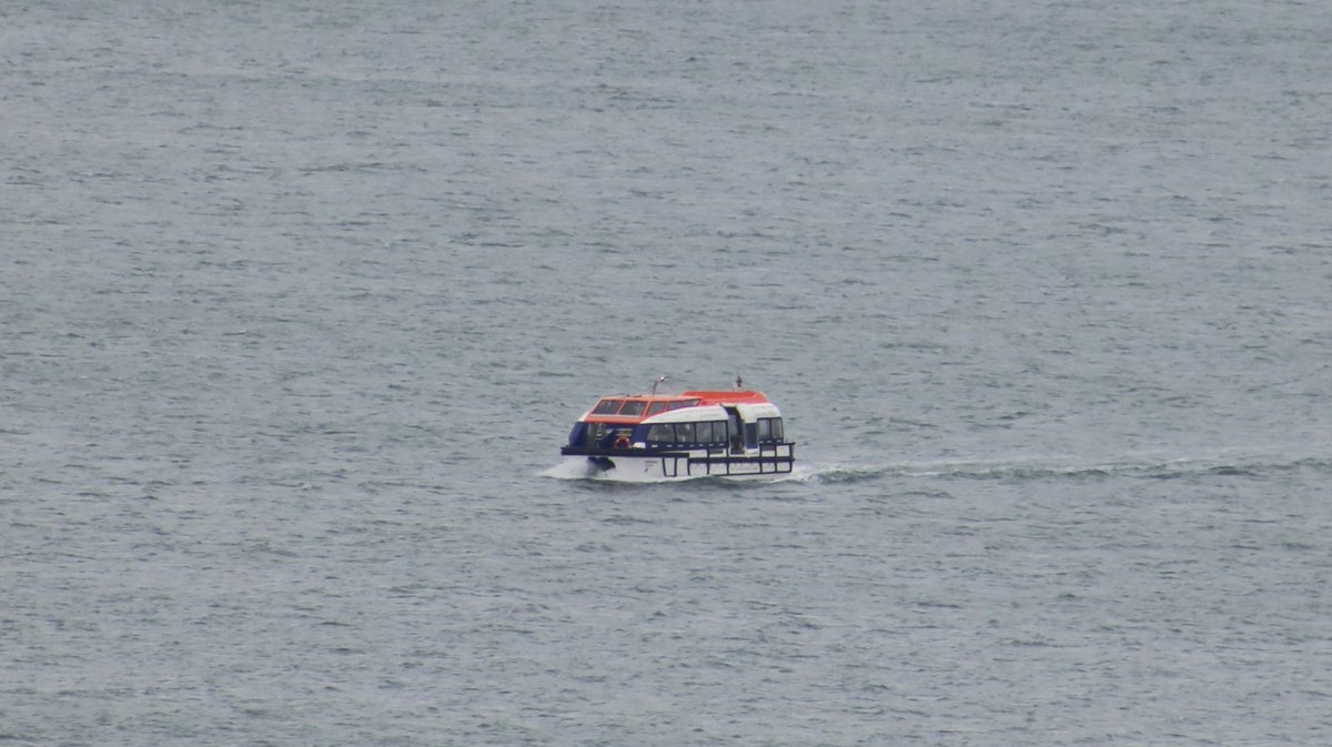 Tender boat from the Sirena on its way into the Barbican Landing Stage this morning, and also doubles as a lifeboat if in a crisis. The tenders can normally carry between 80 and 150 passengers at a time. westwardshippingnews.com contact@westwardshippingnews.com