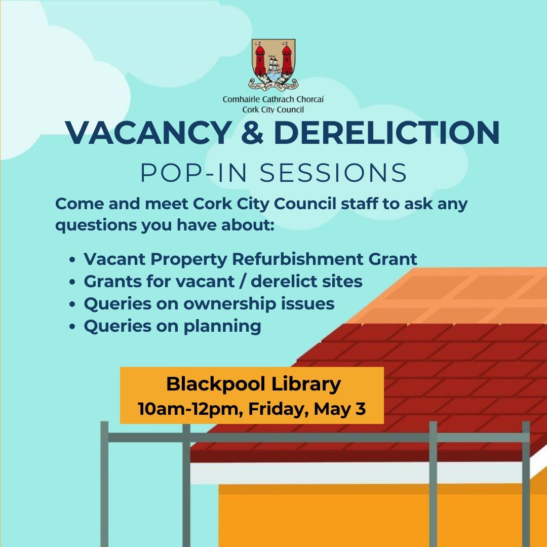 📢Reminder - Dereliction/Vacancy Open Day ℹ️ No appointment is needed! Our experts will be on hand to answer your questions on grants, planning, and more. . . . . . #housing #dereliction #cork #planning