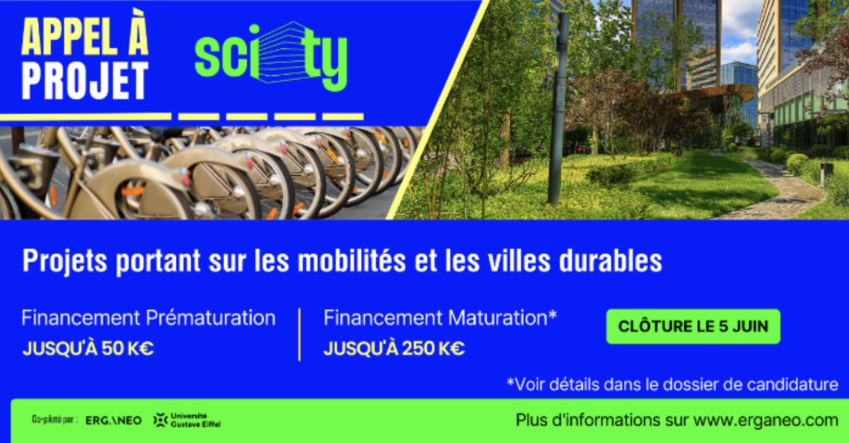 📢 Nouvel appel à projet #SciTy 🚀

Vous avez un projet portant sur les domaines de la digitalisation et de la décarbonation des #mobilités, la #VilleDurable et les bâtiments innovants ?

🗓️ Postulez jusqu'au 5 juin 2024.

Plus d'infos et candidatures ➡️ brnw.ch/21wJo8A