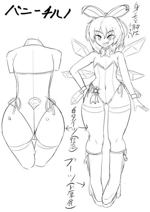 妖精バニーイラスト本を描きてぇ～～～!!
とりあえずのチルノちゃんとラルバちゃん 
